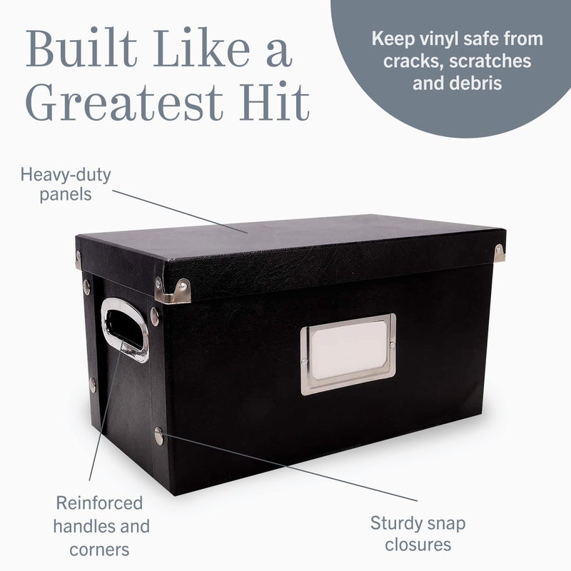 Snap-N-Store Vinyl Record Storage Box - 12" - 1 Pack- Crate Holds up to 75 Vinyl Albums - Berry - Image 5